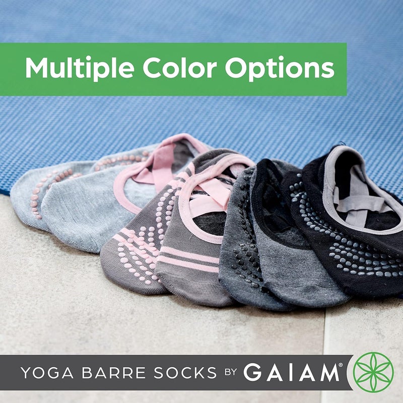 Gaiam Grippy Studio Yoga Socks for Extra Grip in Standard or Hot Yoga - Image 2